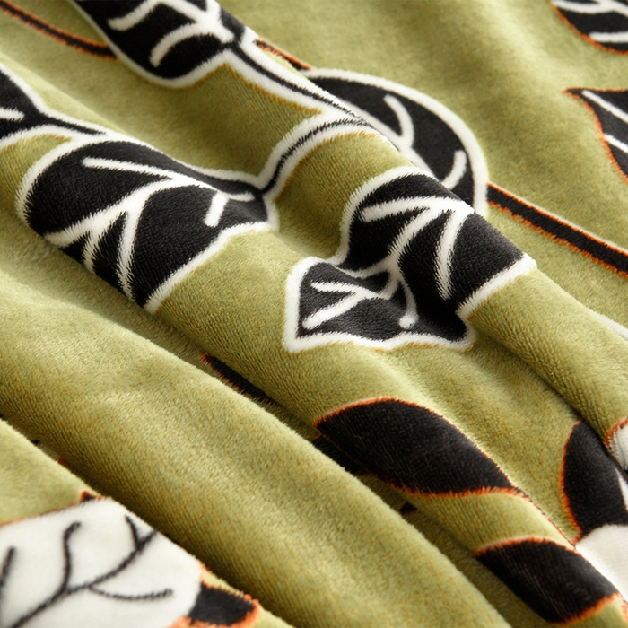 91家纺网 家纺一手货源 找家纺 妮恒美家纺 2025新款高克重婴儿绒四件套-知秋系列 知秋-茶绿