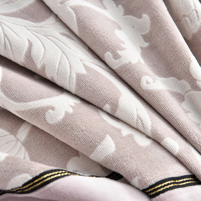 91家纺网 家纺一手货源 找家纺 妮恒美家纺 2025新款高克重婴儿绒四件套-知秋系列 知秋-暖心紫