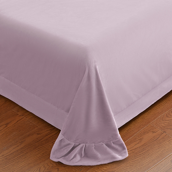 91家纺网 家纺一手货源 找家纺 妮恒美家纺 2025新款高克重婴儿绒四件套-知秋系列 知秋-暖心紫