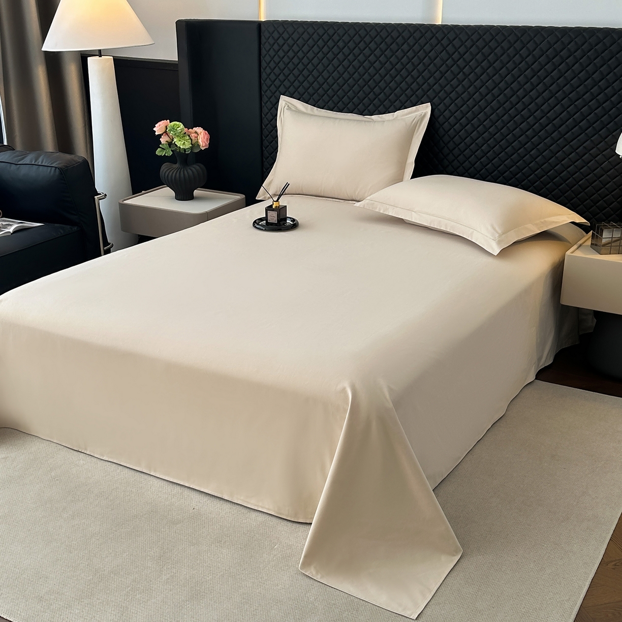 91家纺网 家纺一手货源 找家纺 宝时兰 2025新款加厚100%全棉长绒棉纯色磨毛单品床单纯棉枕套高密【提供买家秀/可定制其他尺寸】 米卡