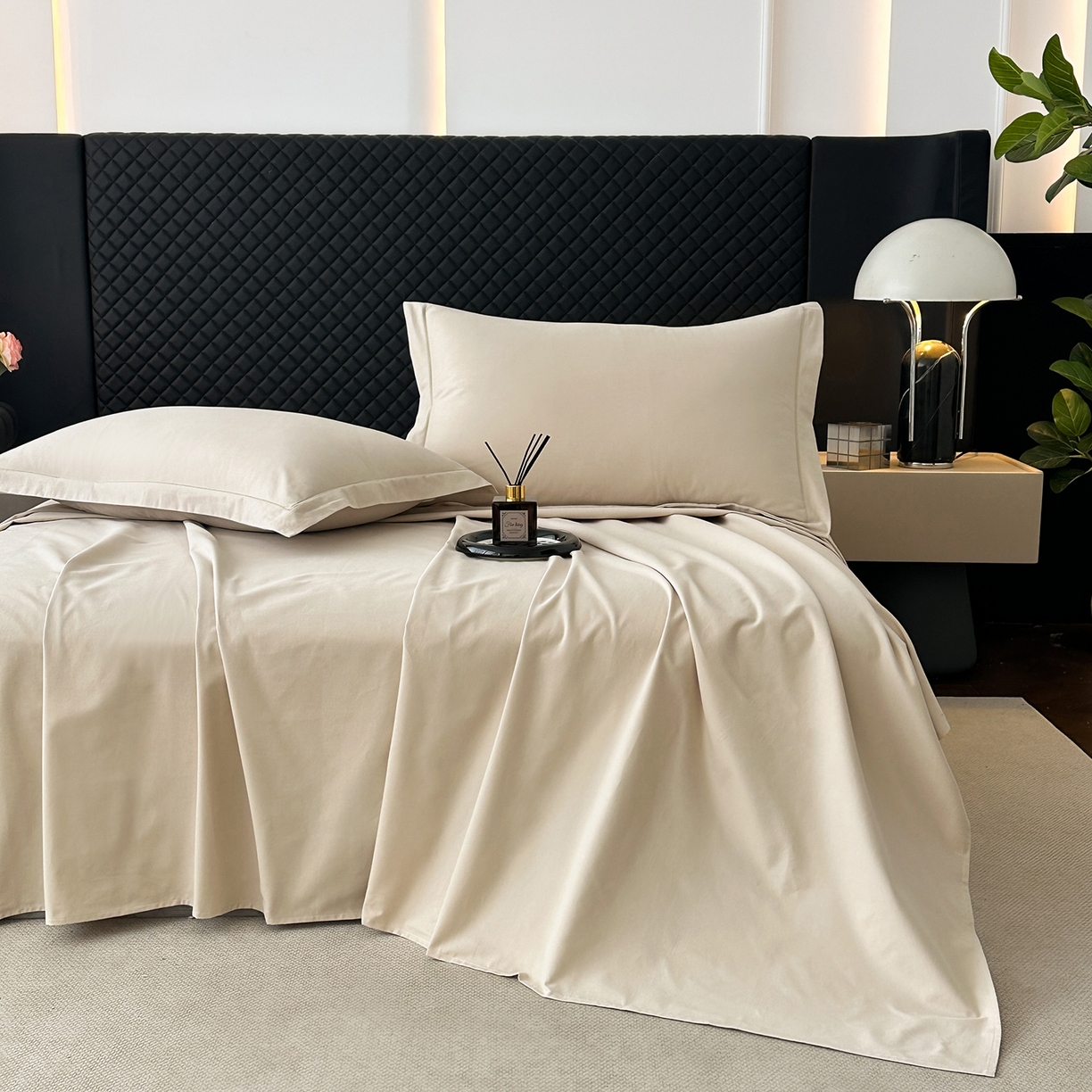 91家纺网 家纺一手货源 找家纺 宝时兰 2025新款加厚100%全棉长绒棉纯色磨毛单品床单纯棉枕套高密【提供买家秀/可定制其他尺寸】 米卡