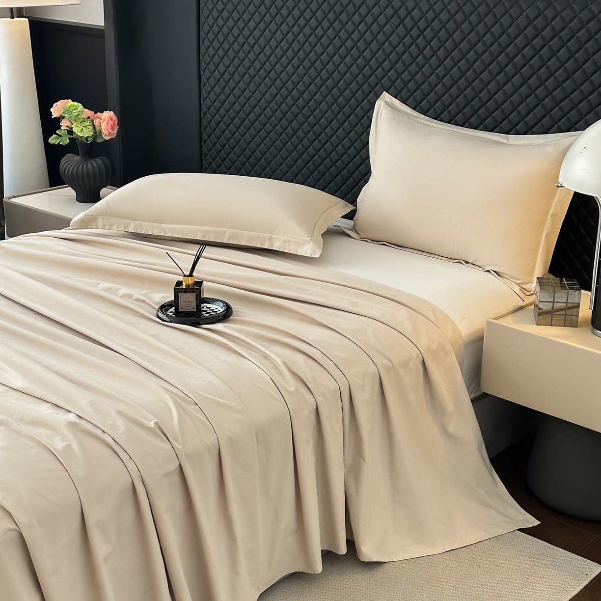 91家纺网 家纺一手货源 找家纺 宝时兰 2025新款加厚100%全棉长绒棉纯色磨毛单品床单纯棉枕套高密【提供买家秀/可定制其他尺寸】 米卡