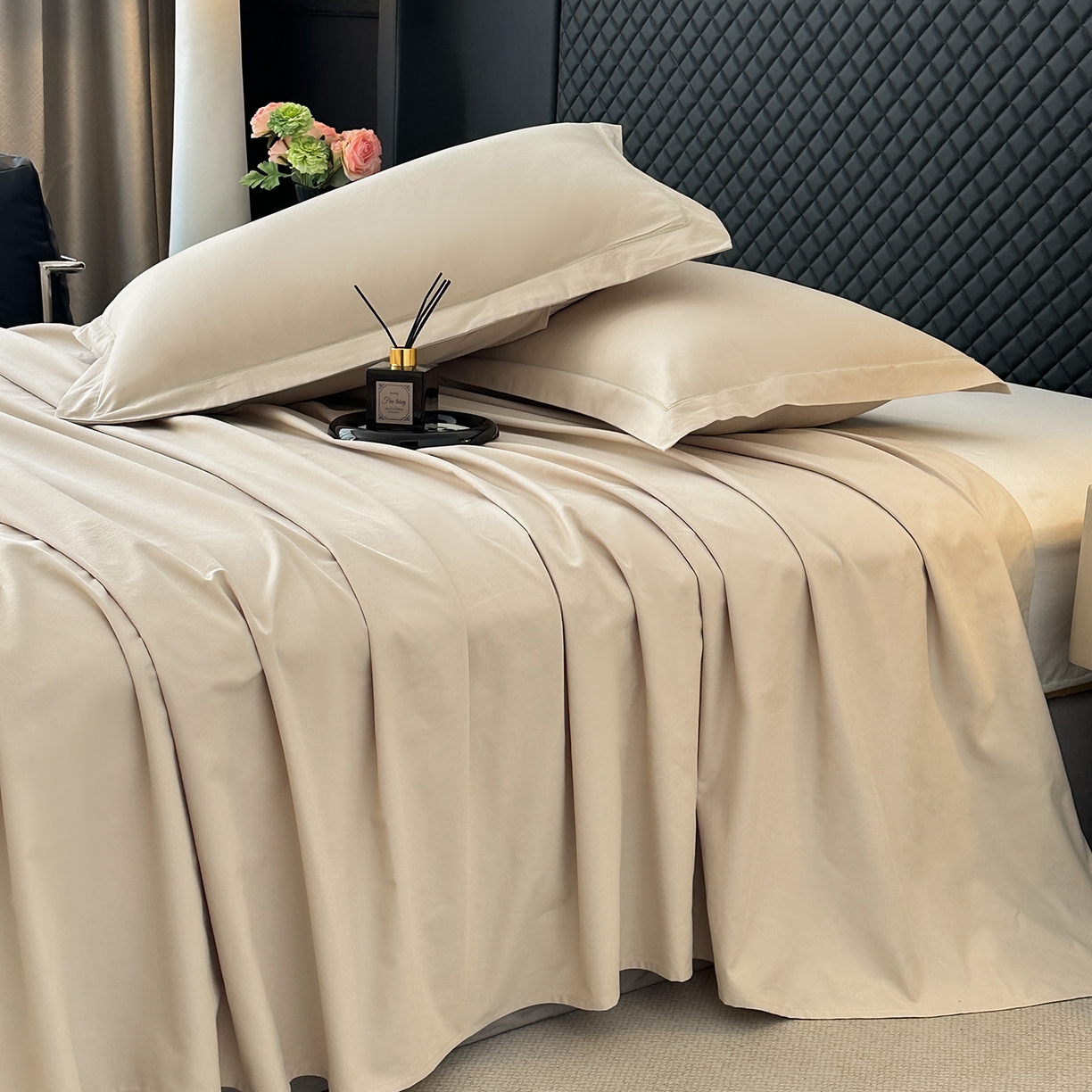 91家纺网 家纺一手货源 找家纺 宝时兰 2025新款加厚100%全棉长绒棉纯色磨毛单品床单纯棉枕套高密【提供买家秀/可定制其他尺寸】 米卡