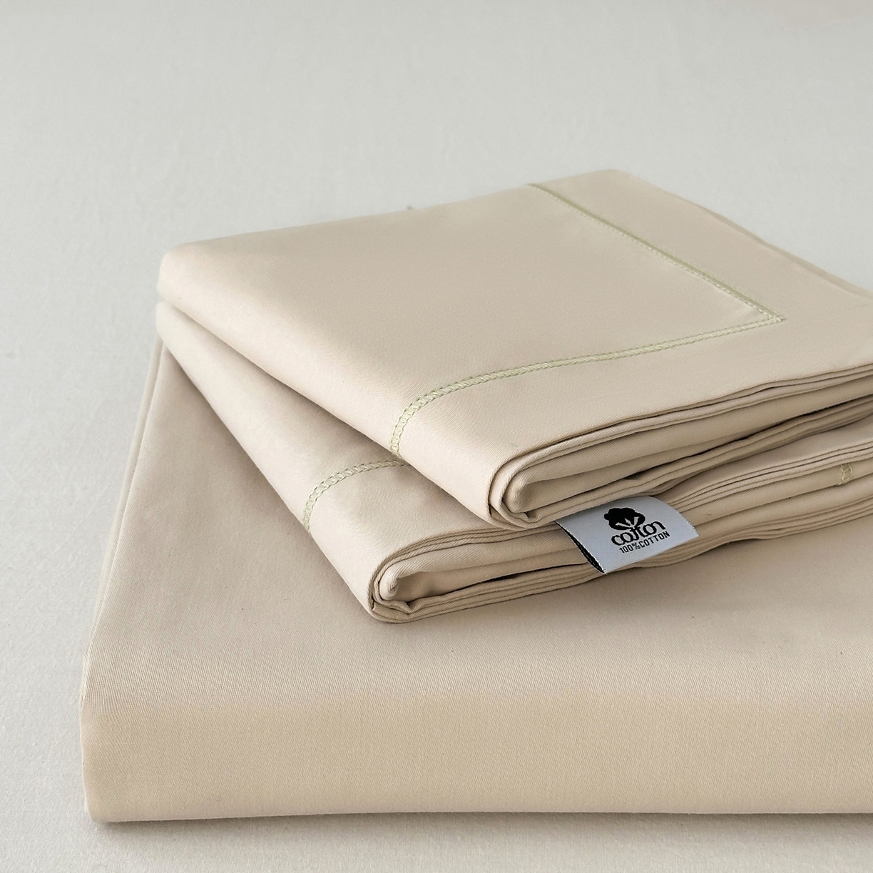 91家纺网 家纺一手货源 找家纺 宝时兰 2025新款加厚100%全棉长绒棉纯色磨毛单品床单纯棉枕套高密【提供买家秀/可定制其他尺寸】 米卡