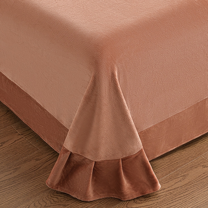 91家纺网 家纺一手货源 找家纺 妮恒美家纺 2025新款高克重婴儿绒四件套-知秋系列 蝶恋-焦糖