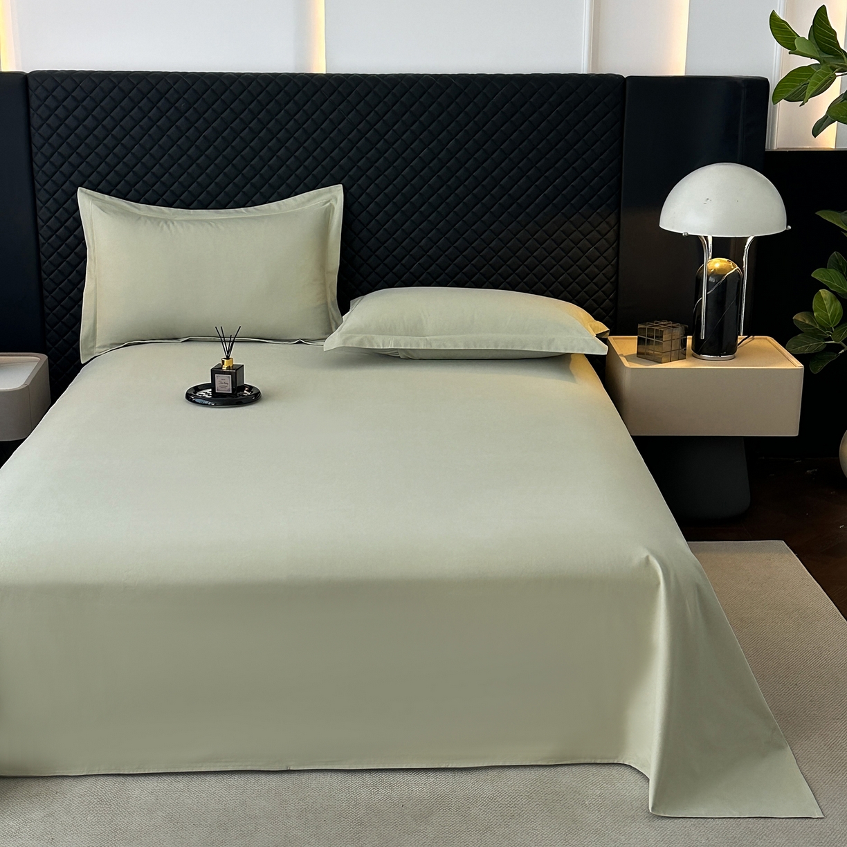 91家纺网 家纺一手货源 找家纺 宝时兰 2025新款加厚100%全棉长绒棉纯色磨毛单品床单纯棉枕套高密【提供买家秀/可定制其他尺寸】 沫绿