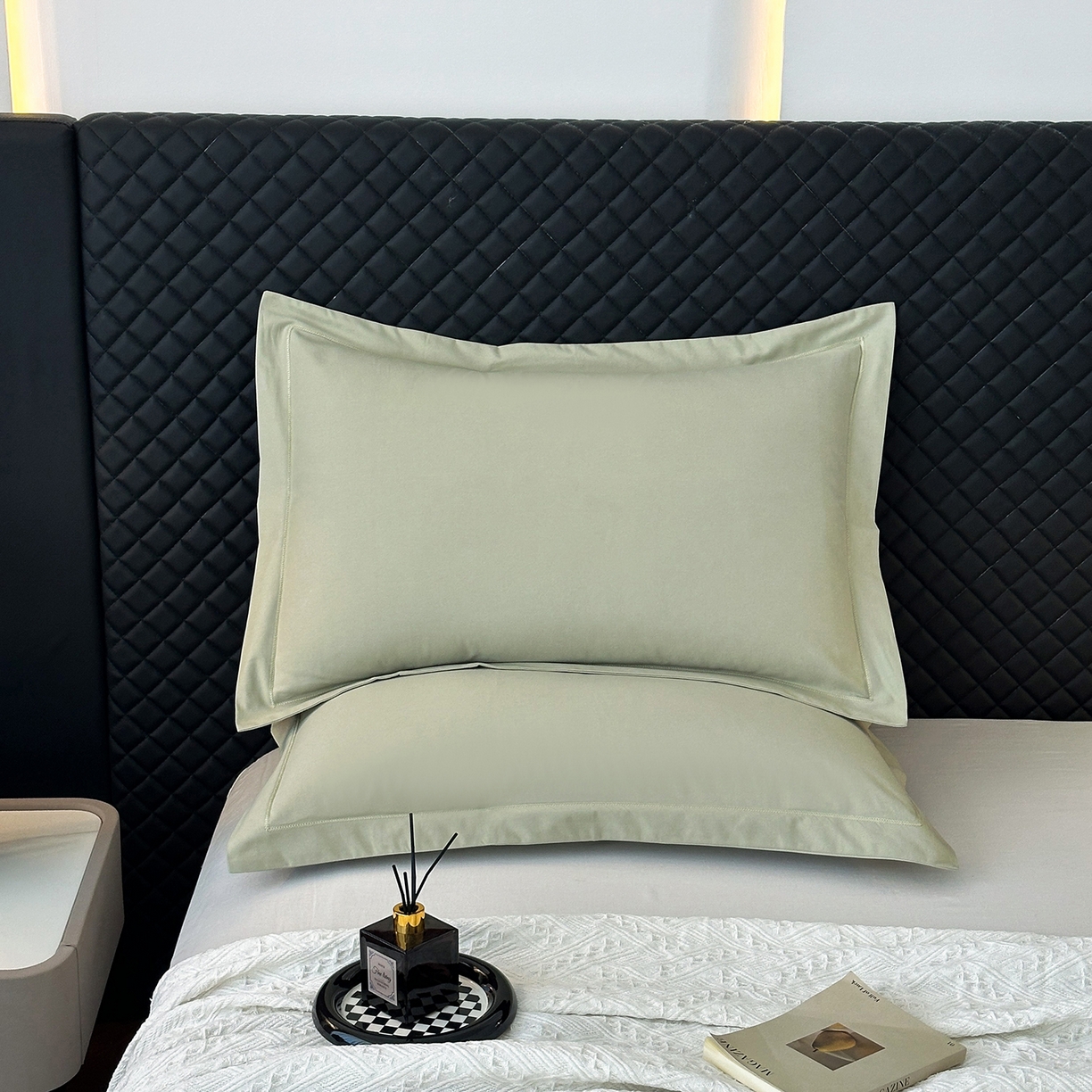 91家纺网 家纺一手货源 找家纺 宝时兰 2025新款加厚100%全棉长绒棉纯色磨毛单品床单纯棉枕套高密【提供买家秀/可定制其他尺寸】 沫绿