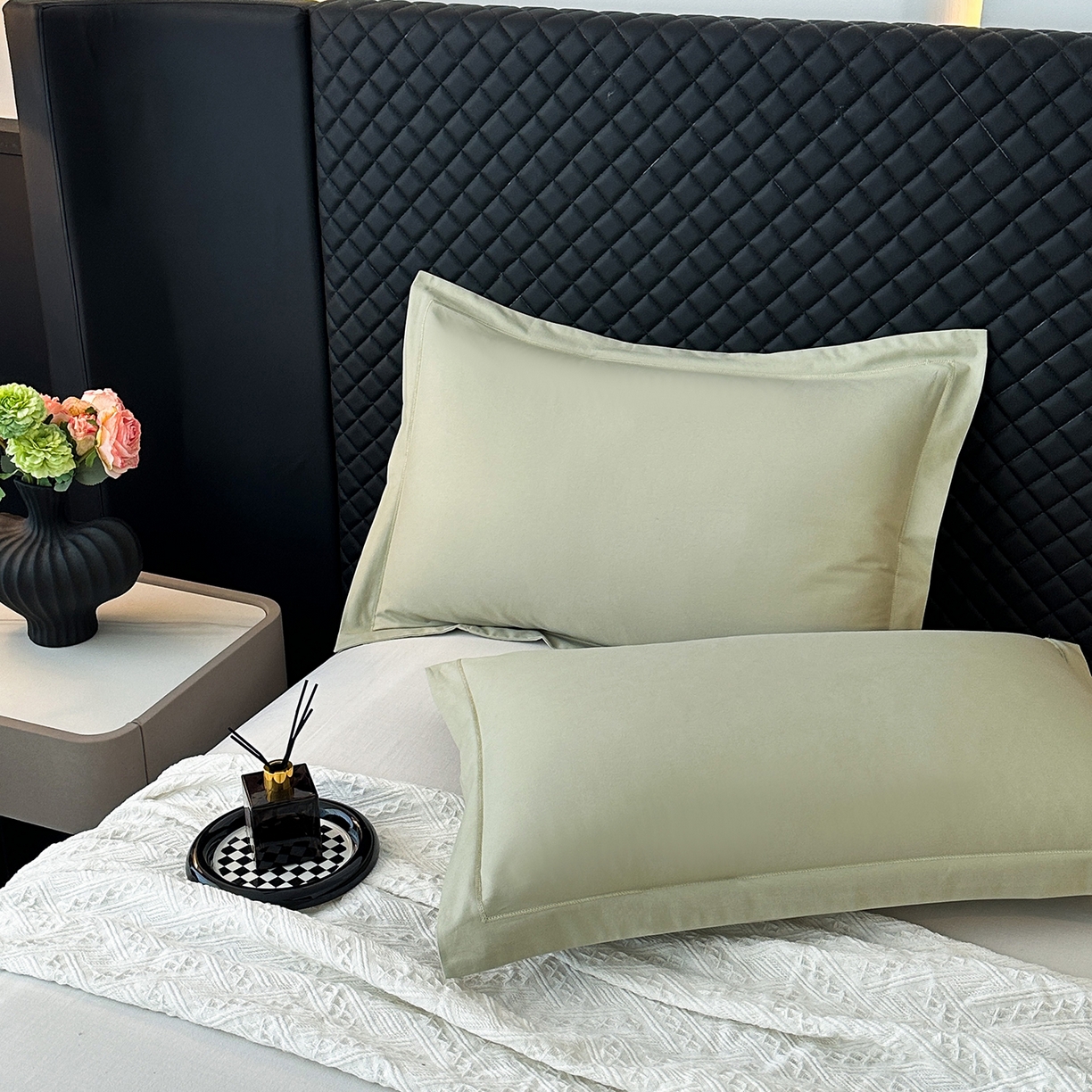 91家纺网 家纺一手货源 找家纺 宝时兰 2025新款加厚100%全棉长绒棉纯色磨毛单品床单纯棉枕套高密【提供买家秀/可定制其他尺寸】 沫绿