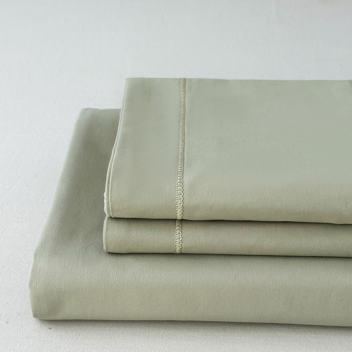 91家纺网 家纺一手货源 找家纺 宝时兰 2025新款加厚100%全棉长绒棉纯色磨毛单品床单纯棉枕套高密【提供买家秀/可定制其他尺寸】 沫绿