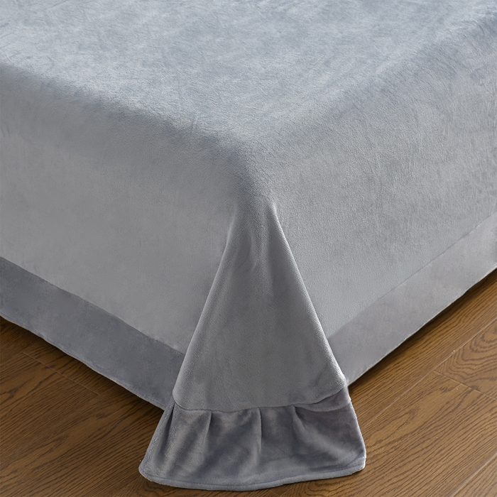 91家纺网 家纺一手货源 找家纺 妮恒美家纺 2025新款高克重婴儿绒四件套-知秋系列 蝶恋-石英灰