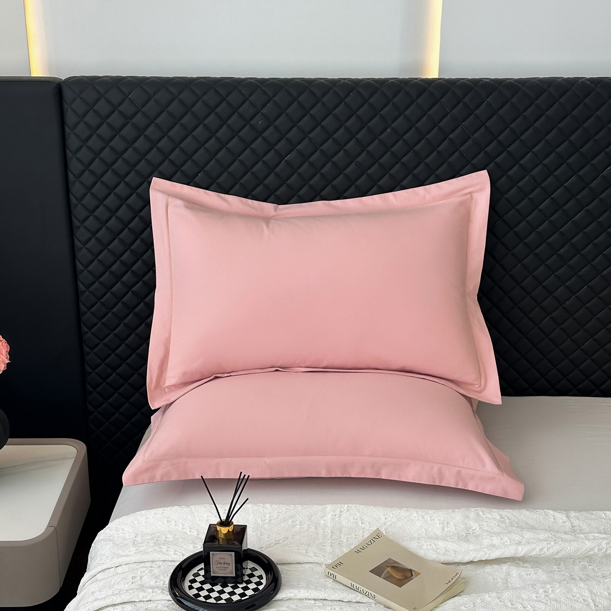 91家纺网 家纺一手货源 找家纺 宝时兰 2025新款加厚100%全棉长绒棉纯色磨毛单品床单纯棉枕套高密【提供买家秀/可定制其他尺寸】 木槿粉