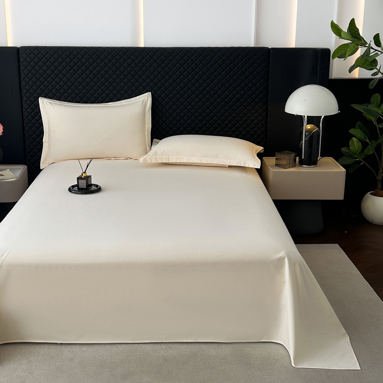 91家纺网 家纺一手货源 找家纺 宝时兰 2025新款加厚100%全棉长绒棉纯色磨毛单品床单纯棉枕套高密【提供买家秀/可定制其他尺寸】 奶黄