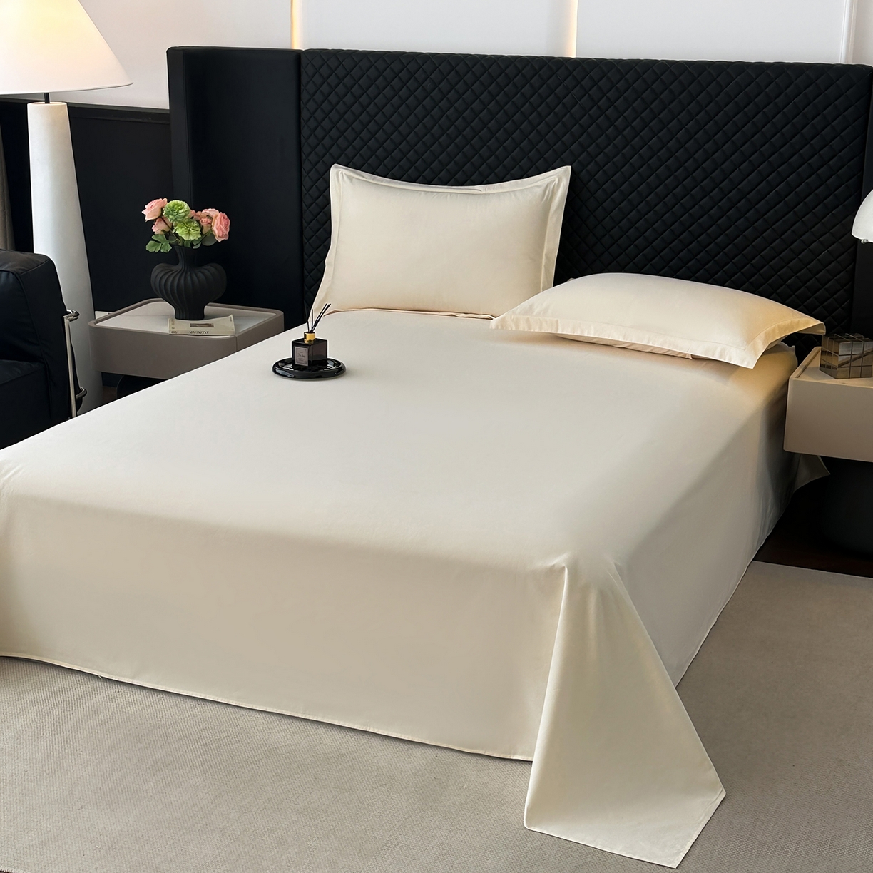 91家纺网 家纺一手货源 找家纺 宝时兰 2025新款加厚100%全棉长绒棉纯色磨毛单品床单纯棉枕套高密【提供买家秀/可定制其他尺寸】 奶黄