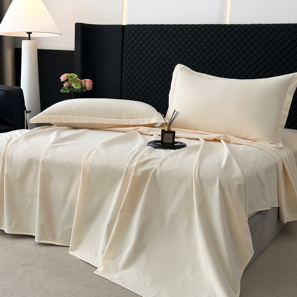 91家纺网 家纺一手货源 找家纺 宝时兰 2025新款加厚100%全棉长绒棉纯色磨毛单品床单纯棉枕套高密【提供买家秀/可定制其他尺寸】 奶黄