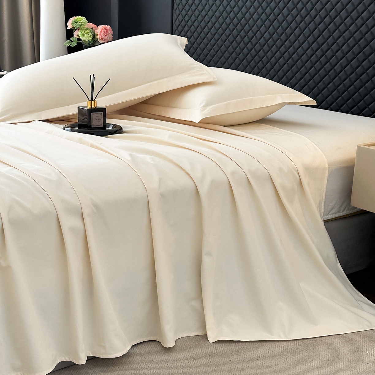 91家纺网 家纺一手货源 找家纺 宝时兰 2025新款加厚100%全棉长绒棉纯色磨毛单品床单纯棉枕套高密【提供买家秀/可定制其他尺寸】 奶黄