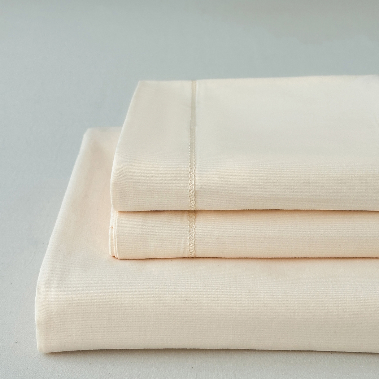 91家纺网 家纺一手货源 找家纺 宝时兰 2025新款加厚100%全棉长绒棉纯色磨毛单品床单纯棉枕套高密【提供买家秀/可定制其他尺寸】 奶黄