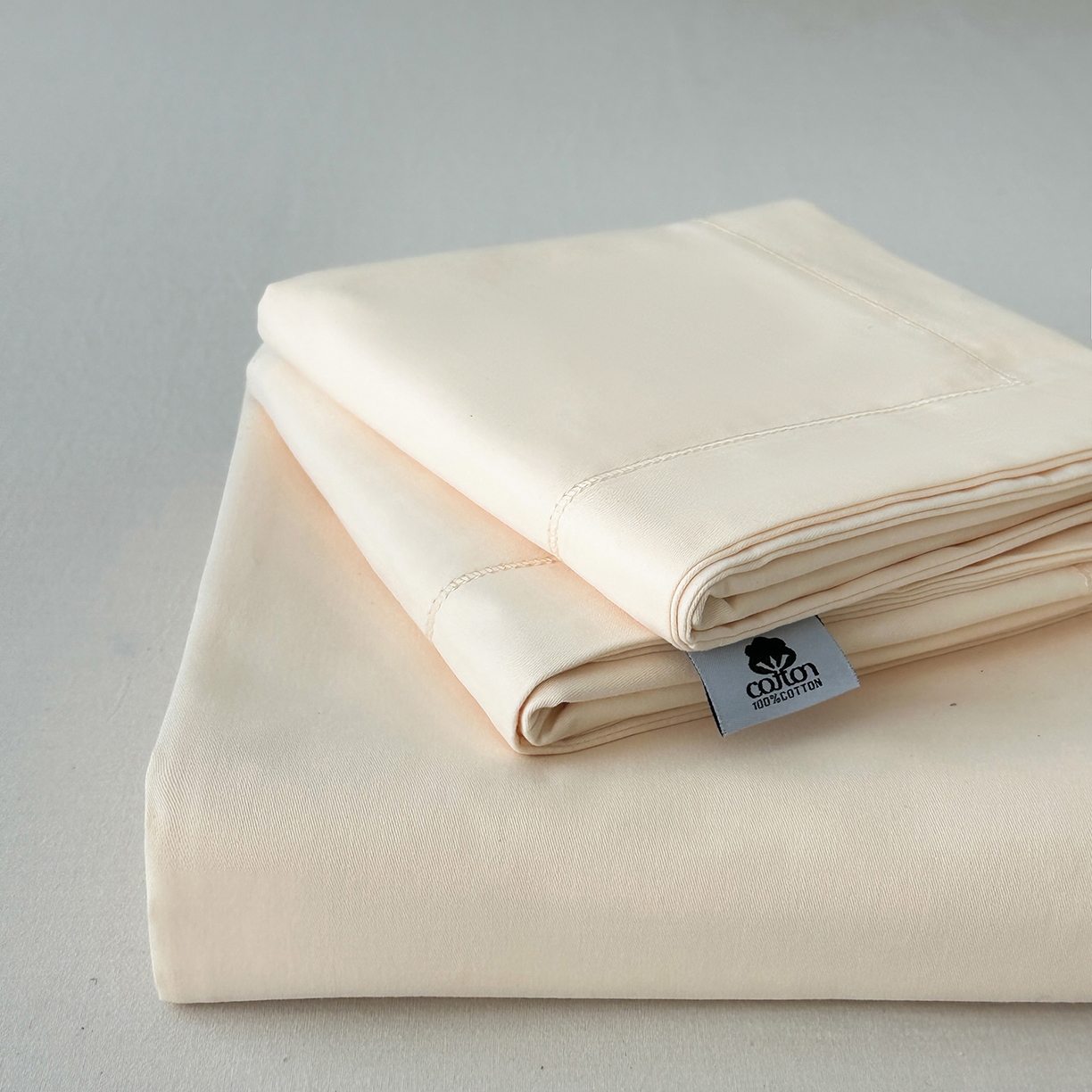 91家纺网 家纺一手货源 找家纺 宝时兰 2025新款加厚100%全棉长绒棉纯色磨毛单品床单纯棉枕套高密【提供买家秀/可定制其他尺寸】 奶黄