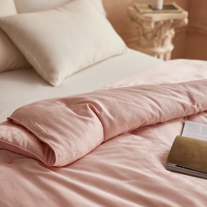 91家纺网 家纺一手货源 找家纺 芯氧 2025新款蝴蝶仙子羊绒被 被子被芯 粉色