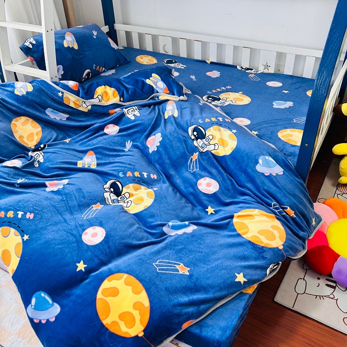 91家纺网 家纺一手货源 找家纺 小虾米 2025新款加厚牛奶绒被套单被套被套单件 遨游太空