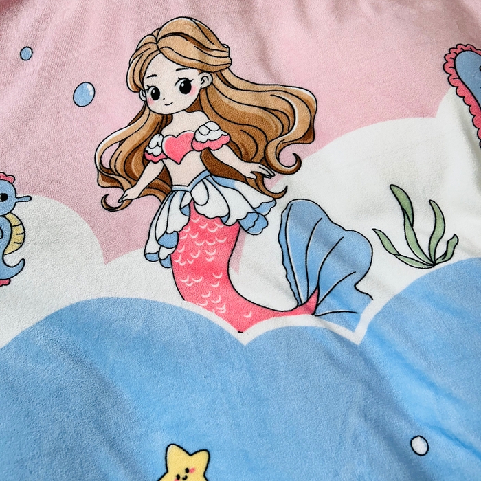 91家纺网 家纺一手货源 找家纺 小虾米 2025新款加厚牛奶绒被套单被套被套单件 美人鱼