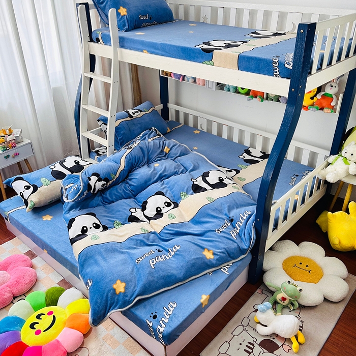 91家纺网 家纺一手货源 找家纺 小虾米 2025新款加厚牛奶绒被套单被套被套单件 熊猫帕帕