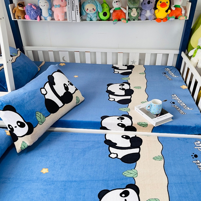 91家纺网 家纺一手货源 找家纺 小虾米 2025新款加厚牛奶绒被套单被套被套单件 熊猫帕帕