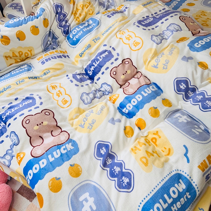 91家纺网 家纺一手货源 找家纺 小虾米 2025新款加厚牛奶绒被套单被套被套单件 好运满满