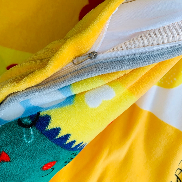 91家纺网 家纺一手货源 找家纺 小虾米 2025新款加厚牛奶绒被套单被套被套单件 可爱龙