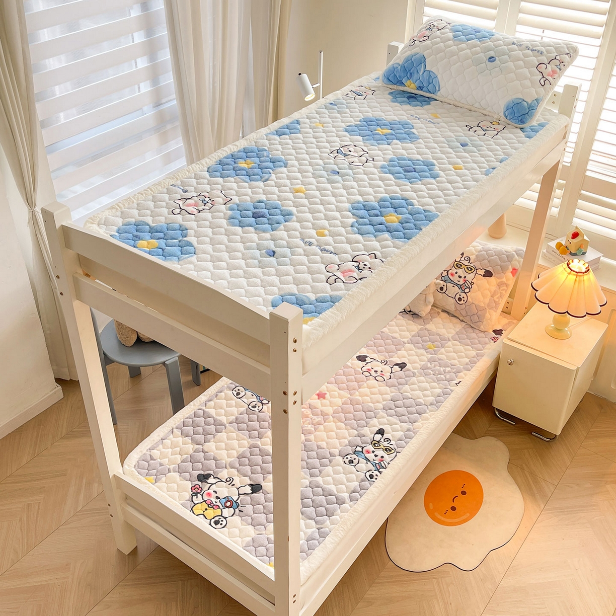 91家纺网 家纺一手货源 找家纺 喜居 2025新款加厚印花牛奶绒夹棉床垫床褥垫褥子床护垫 元气喵