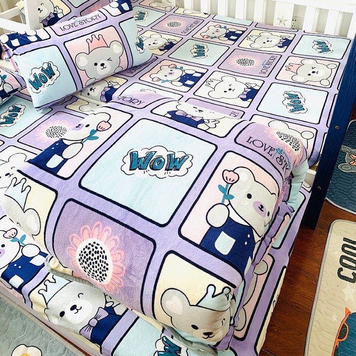 91家纺网 家纺一手货源 找家纺 小虾米 2025新款加厚牛奶绒被套单被套被套单件 皇冠熊