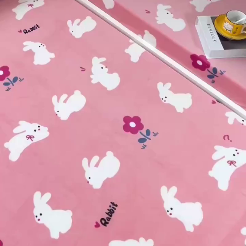 91家纺网 家纺一手货源 找家纺 小虾米 2025新款加厚牛奶绒被套单被套被套单件 欢乐兔