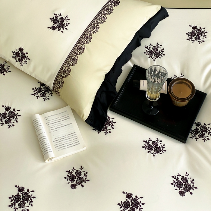 91家纺网 家纺一手货源 找家纺 （总）云栖家居 2025新款全棉纯棉长绒棉纯棉刺绣四件套-浅陌（控价不低于318元）