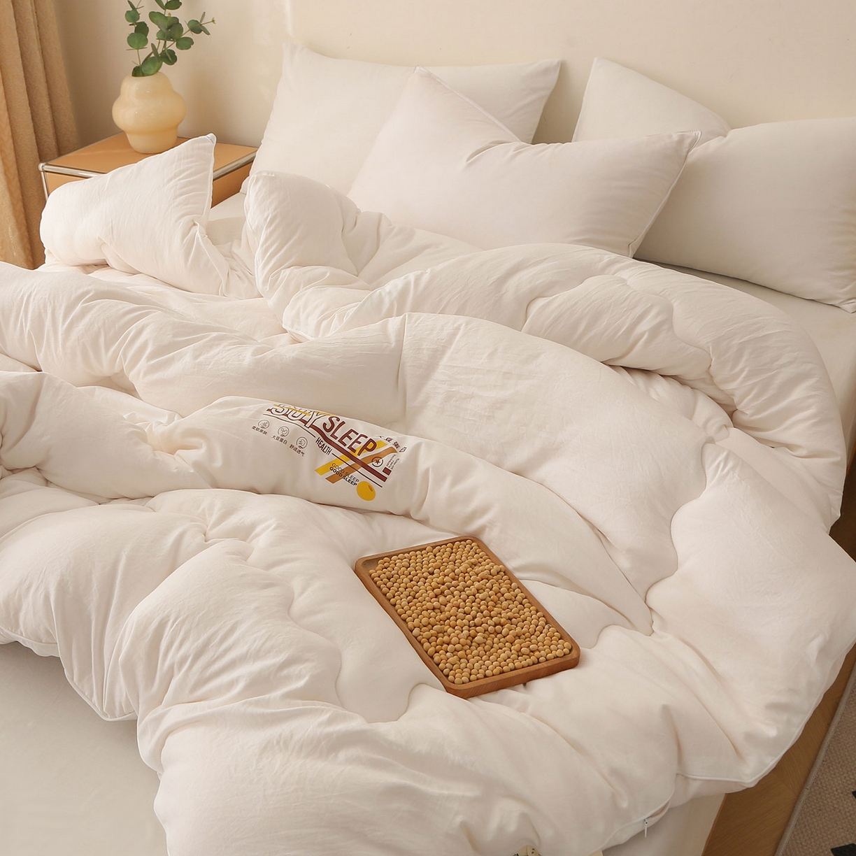 91家纺网 家纺一手货源 找家纺 （总）薇玛仕 2025新款简约超柔水洗皱皱棉大豆被秋冬被被子被芯