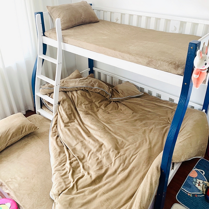 91家纺网 家纺一手货源 找家纺 小虾米 2025新款加厚牛奶绒被套单被套被套单件 咖啡色