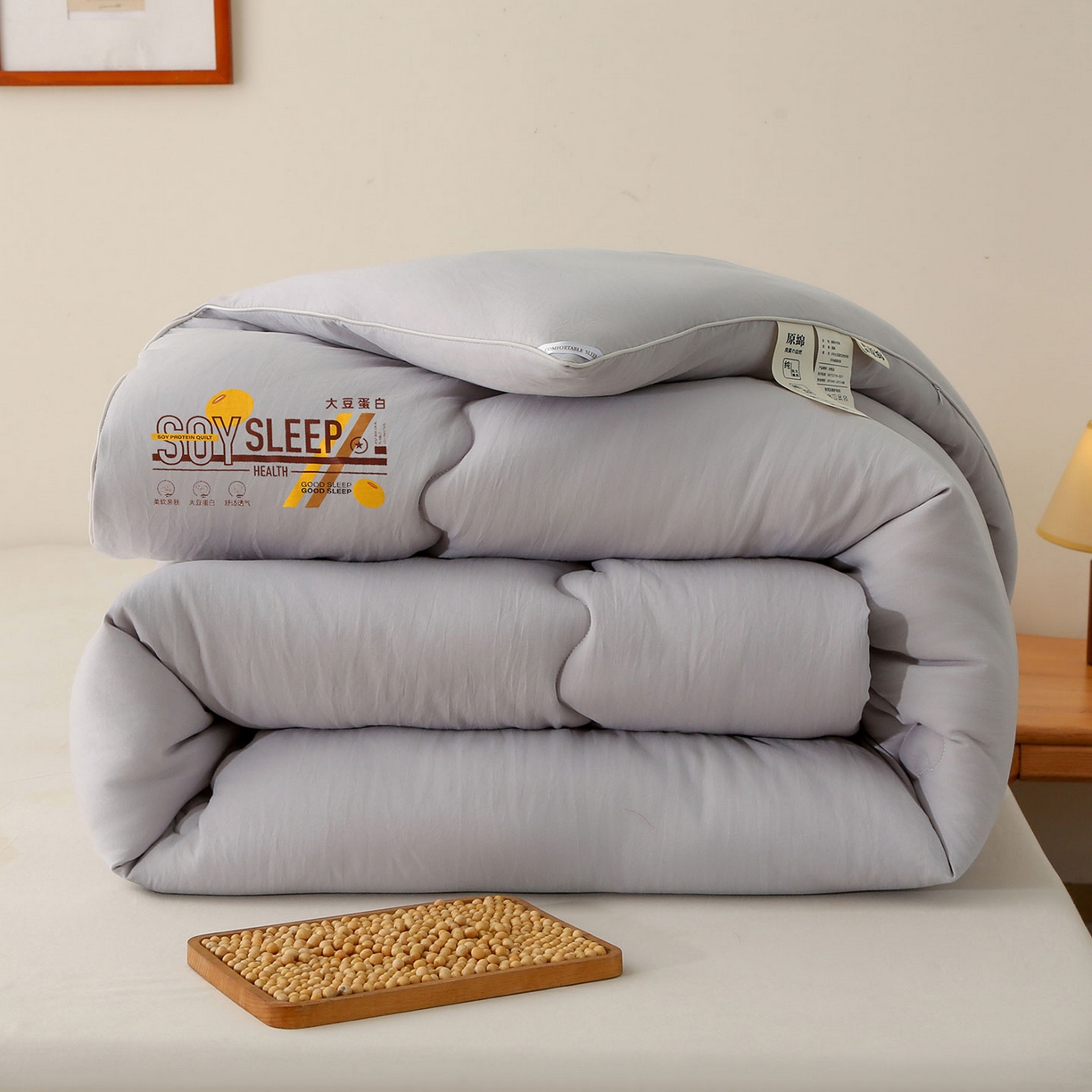 91家纺网 家纺一手货源 找家纺 （总）薇玛仕 2025新款简约超柔水洗皱皱棉大豆被秋冬被被子被芯