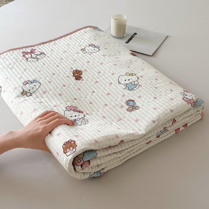 91家纺网 家纺一手货源 找家纺 卢赛尔 2025新款床盖单品单床盖云感加厚夹床单床罩软床垫-四季款（提供买家秀） KT乐园