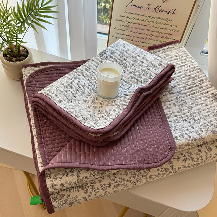 91家纺网 家纺一手货源 找家纺 卢赛尔 2025新款床盖单品单床盖云感加厚夹床单床罩软床垫-四季款（提供买家秀） 夕颜