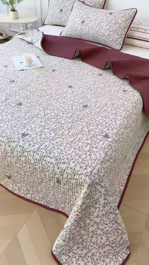 91家纺网 家纺一手货源 找家纺 卢赛尔 2025新款床盖单品单床盖云感加厚夹床单床罩软床垫-四季款（提供买家秀） 夕颜