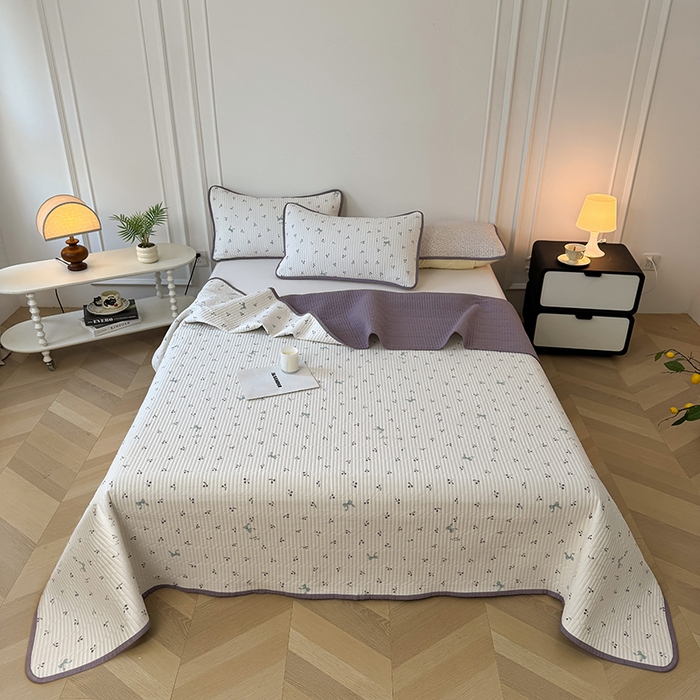 91家纺网 家纺一手货源 找家纺 卢赛尔 2025新款床盖单品单床盖云感加厚夹床单床罩软床垫-四季款（提供买家秀） 樱桃紫