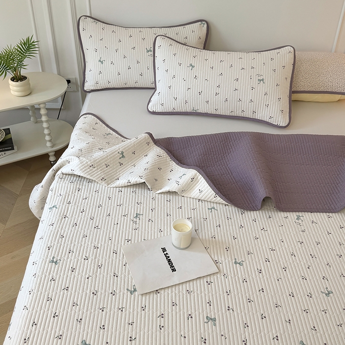 91家纺网 家纺一手货源 找家纺 卢赛尔 2025新款床盖单品单床盖云感加厚夹床单床罩软床垫-四季款（提供买家秀） 樱桃紫