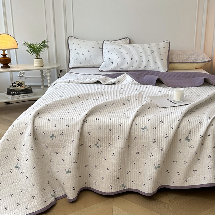 91家纺网 家纺一手货源 找家纺 卢赛尔 2025新款床盖单品单床盖云感加厚夹床单床罩软床垫-四季款（提供买家秀） 樱桃紫