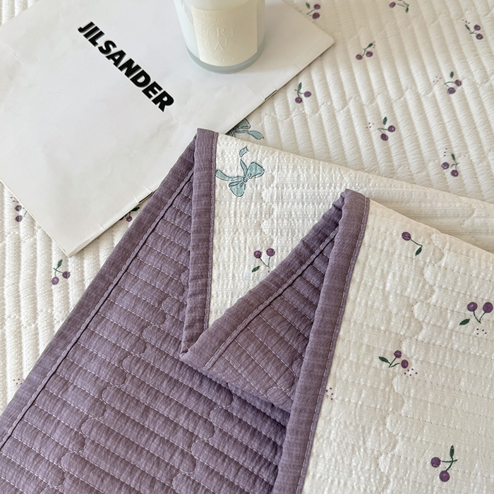 91家纺网 家纺一手货源 找家纺 卢赛尔 2025新款床盖单品单床盖云感加厚夹床单床罩软床垫-四季款（提供买家秀） 樱桃紫