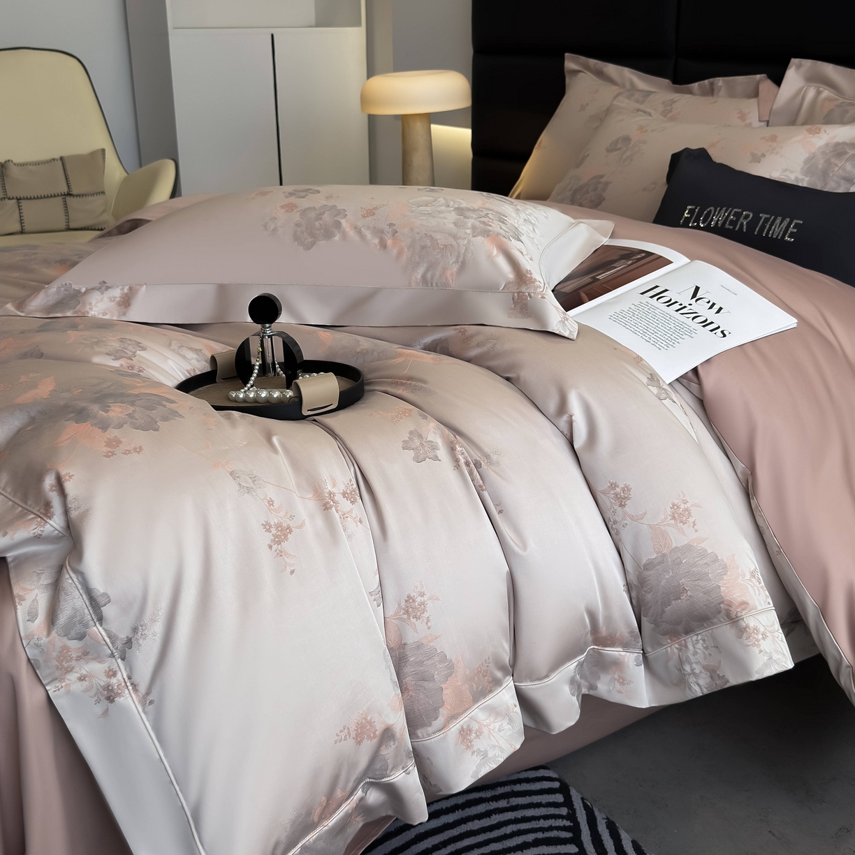 91家纺网 家纺一手货源 找家纺 （总）花时间 2025新款100支天丝棉提花四件套