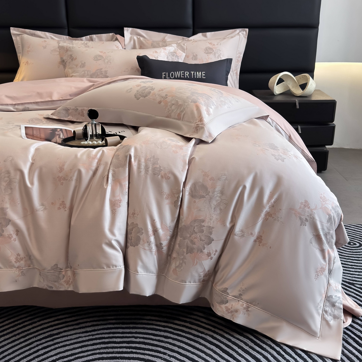 91家纺网 家纺一手货源 找家纺 （总）花时间 2025新款100支天丝棉提花四件套