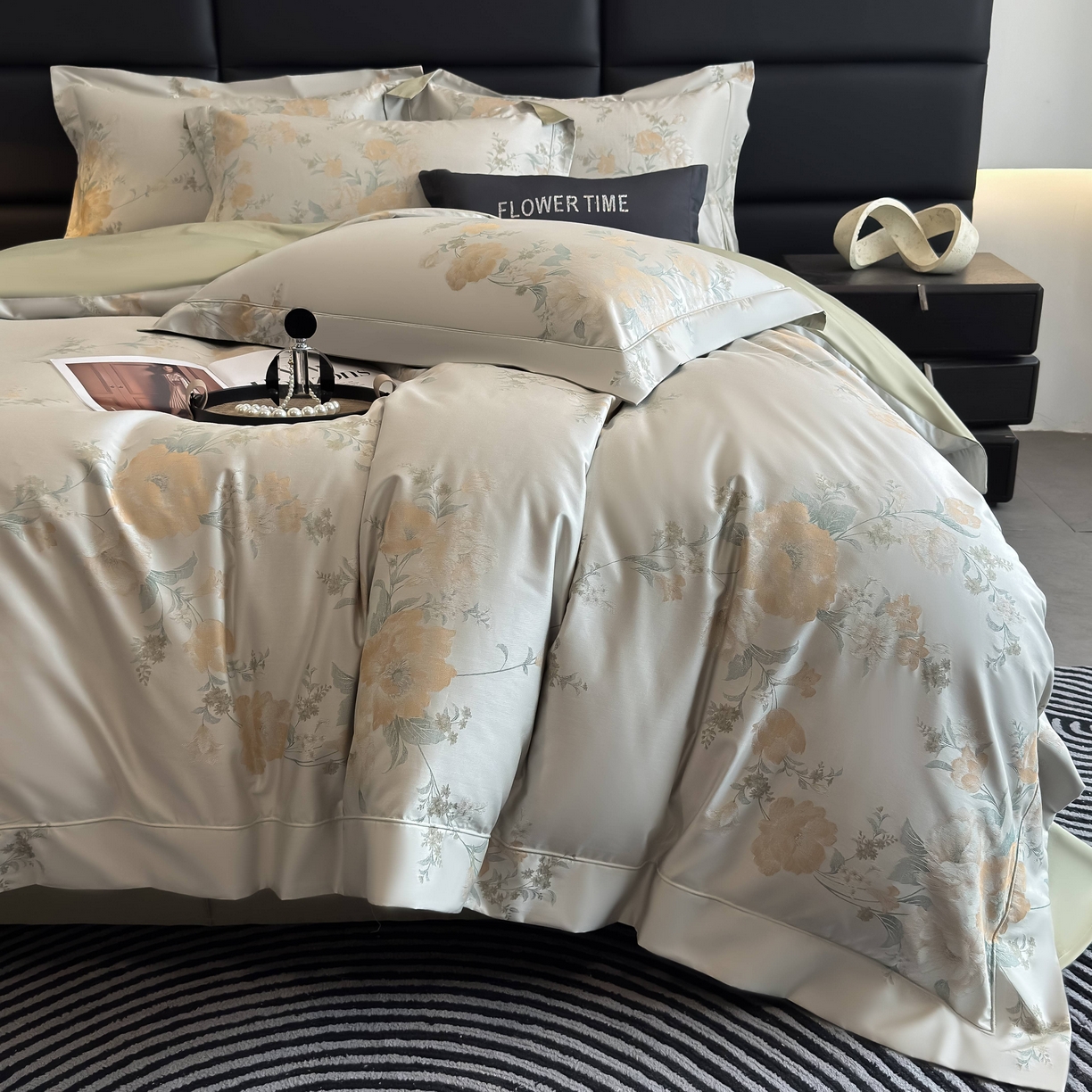 91家纺网 家纺一手货源 找家纺 （总）花时间 2025新款100支天丝棉提花四件套