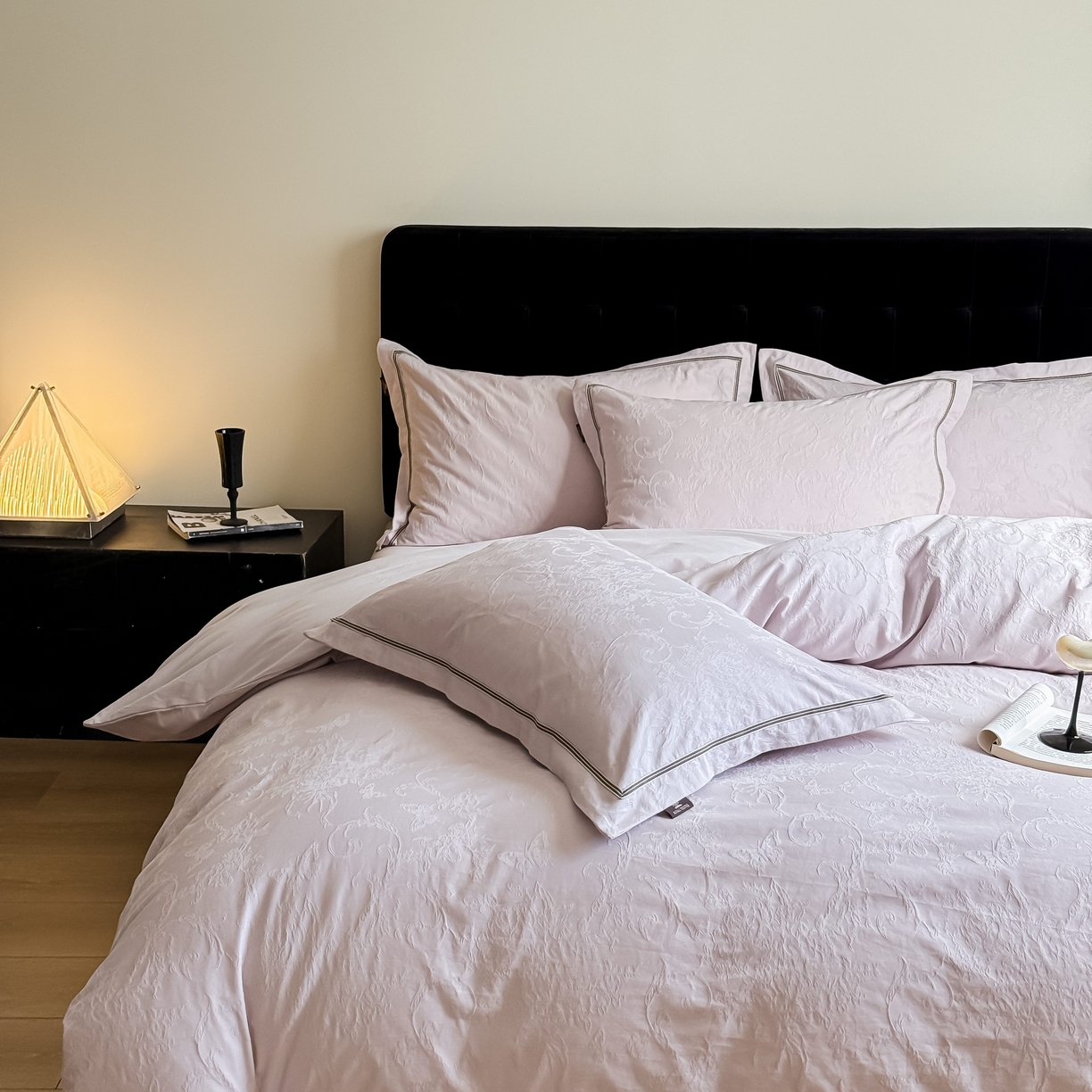 91家纺网 家纺一手货源 找家纺 （总）于果 2025新款全棉纯棉亮面立体浮雕磨毛四件套