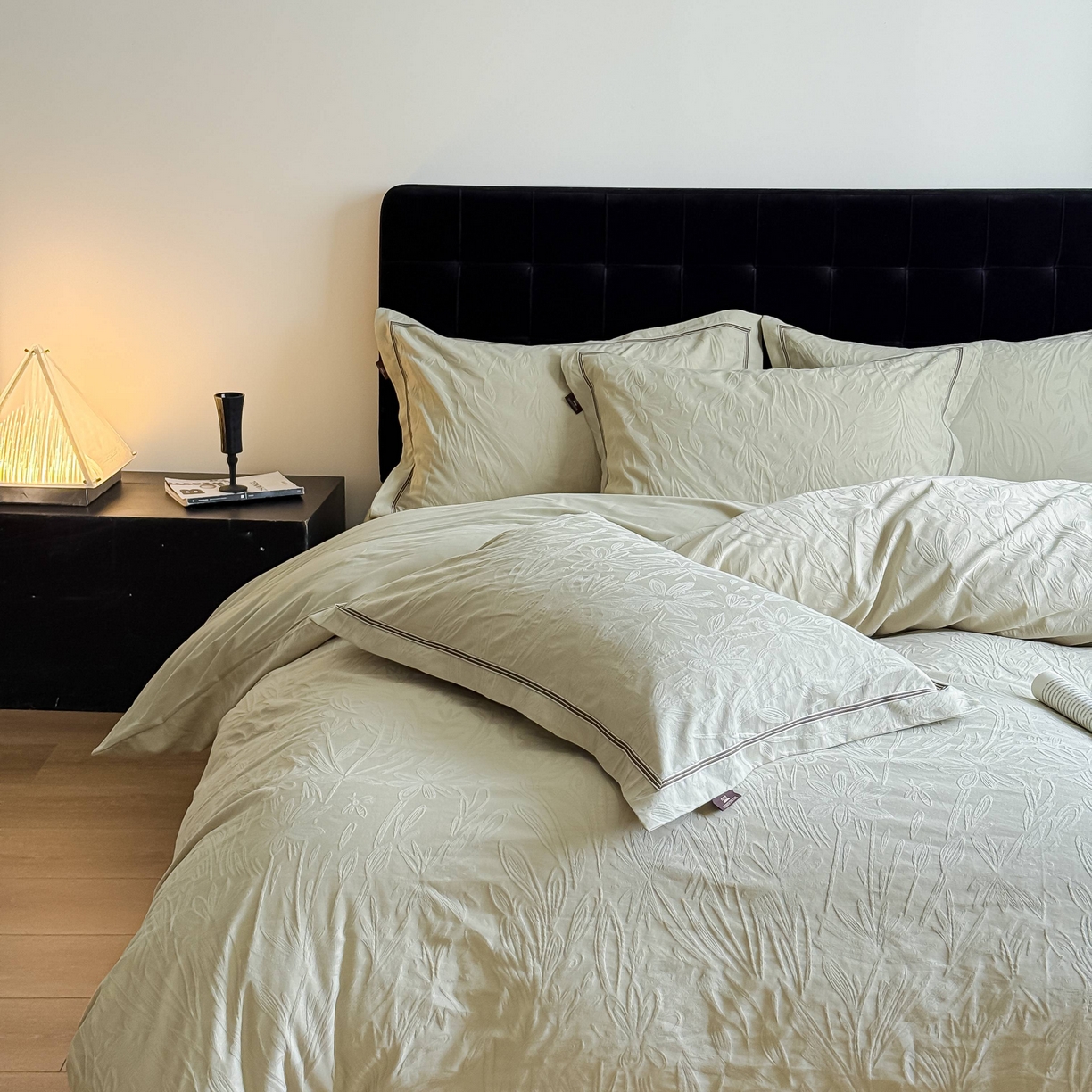 91家纺网 家纺一手货源 找家纺 （总）于果 2025新款全棉纯棉亮面立体浮雕磨毛四件套