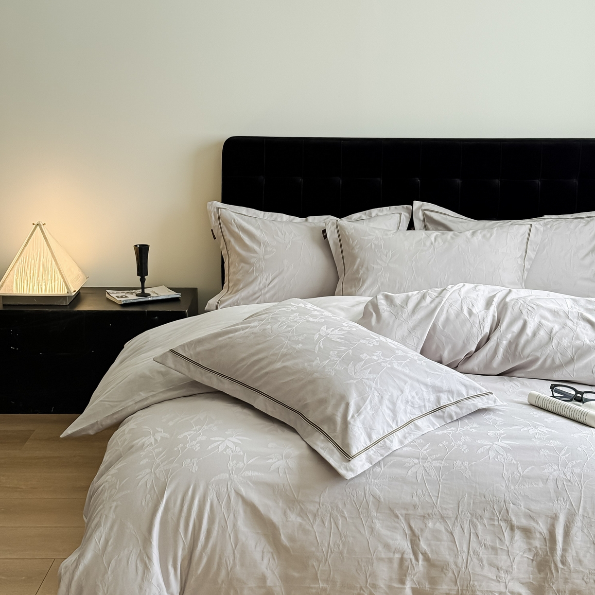 91家纺网 家纺一手货源 找家纺 （总）于果 2025新款全棉纯棉亮面立体浮雕磨毛四件套