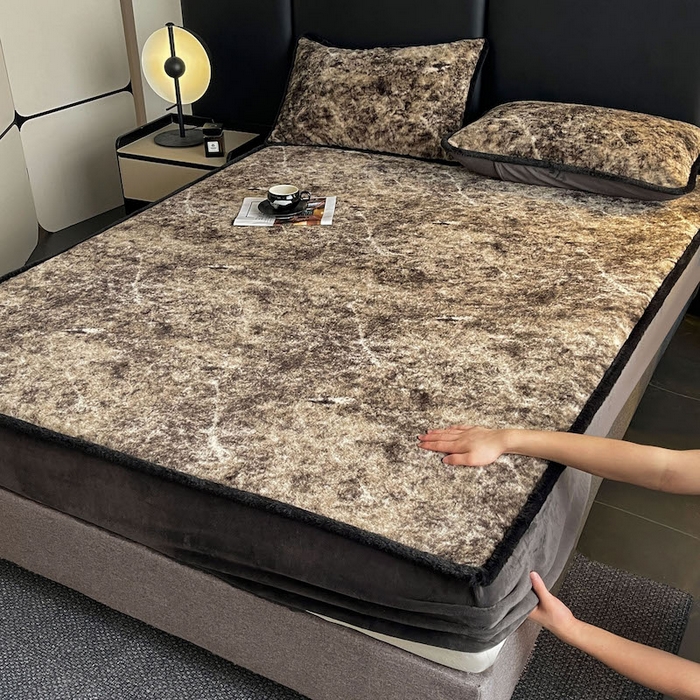 91家纺网 家纺一手货源 找家纺 （总）极简 2025新款牛奶绒保暖单床笠 床笠单件