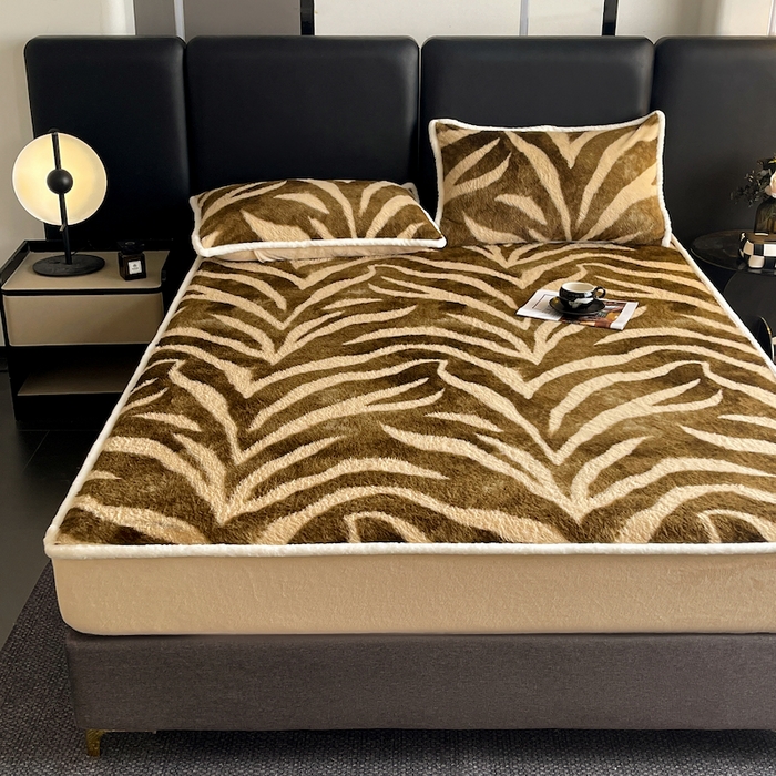 91家纺网 家纺一手货源 找家纺 极简 2025新款牛奶绒保暖单床笠 床笠单件 弗洛朗-咖